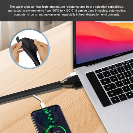 SIGANDG 3 Meter Dog and Cat Cable Protector, Cable Sleeves 13mm, Protect Cables from Pet Chewing, Expandable Braided Self-Closing Cable Sleeve