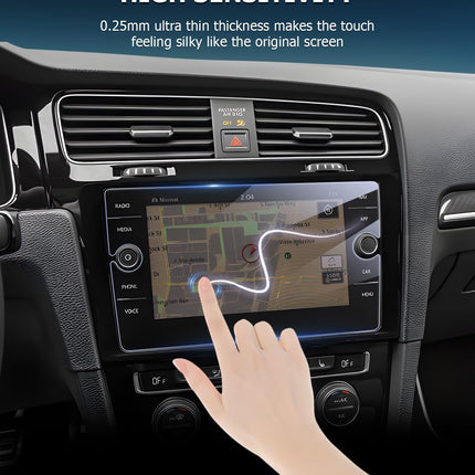 LUWU ühildub 8-tollise VW T-ROC/Golf 7 / Tiguan 2 / Passat B8 navigatsiooniekraanikaitsega, 9H kriimustuskindel karastatud klaasist ekraanikaitse, navigatsiooni-, GPS- ja navigatsioonikile lisatarvikud
