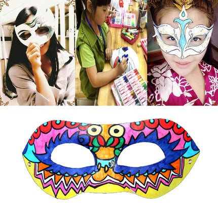 10-osaline valge mask, maskeraadi poolmask, isetehtud maskiballi peomask peotantsuks, karnevaliks, rollimänguks, ooperiks (valge)