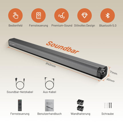 Chaowei 100W teleri heliriba subwooferiga - 3D ruumiline heli, Bluetooth ja HDMI, kohandatav ekvalaiser - stiilne ja moodne disain