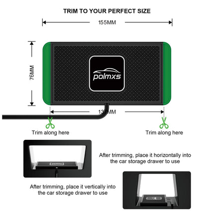 Polmxsi juhtmevaba autolaadija, isetehtud 15W juhtmevaba laadija, libisemiskindel juhtmevaba laadimispadi QC 3.0 autolaadijaga, ühildub iPhone 15 14 13 12 11 Pro, Samsung S24 S23 S22 AirPodsidega (1M kaabel)
