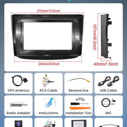 4+64G Android Car Radio for Mercedes Benz Viano 2004-2011/Vito 2010-2015 10 inch Radio with Wireless Carplay Android Auto GPS Mirror Link Bluetooth FM/RDS/DAB/DVR/EQ/USB Steering Wheel Control Rear View Camera