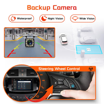 Hodozzy Car Radio 2 Din with Wireless Carplay Android Auto, 7 Inch IPS Touchscreen Double Din Car Radio with Bluetooth, Mirror Link, EQ, SWC, FM Radio, USX, Digital Media Receiver with Rear View Camera