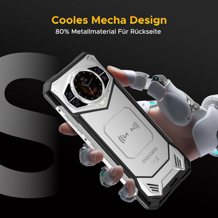 DOOGEE S200 Outdoor Handy Ohne Vertrag 5G, 10100mAh Outdoor Smartphone Android 14, 32GB+256GB Baustellenhandy, 1.32" AMOLED Heckdisplay 6.72” FHD+ 120Hz, 100MP+20MP, IP68/ Fingerabdruck/Dual SIM/NFC