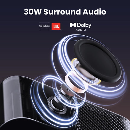 Yaber K3 nutiprojektor 【1600 ANSI ja Google TV ning heli JBL-ilt】 Päevavalgusprojektor WiFi 6 ja Bluetoothiga, mobiilne projektor kodukino ja õue jaoks, automaatne pildi reguleerimine, Netflix ja üle 7000 rakenduse (hõbehall)
