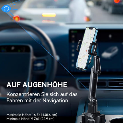 TOPGO Pro Ver Car Phone Holder [Height Adjustable &amp; Shake-Free] Car Phone Holder Compatible with iPhone 16 Pro Max and other smartphones - Black