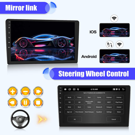 [2+64G] SIXWIN Android 13 Carplay ja Android Auto autoraadio Peugeot 107/Citroen C1/Toyota Aygo jaoks, 10,1-tolline mahtuvuslik puuteekraan, toetab WiFi/GPS/FM/Bluetooth/SWC/peegliühendust