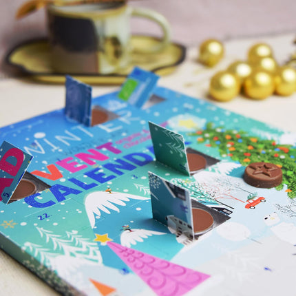 SUPER FUDGiO Vegan Advent Calendar with ORGANIC Chocolate | ORGANIC Christmas Calendar | Snack Calendar for 2024 | 100g
