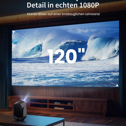 Dangbei N2 mini nutiprojektor alusega, ametlik Netflixi koduprojektor 1080P Full HD, autofookus, trapetsikorrektsioon, Dolby heli, kaasaskantav videoprojektor WiFi ja Bluetoothiga õues/mobiiltelefoni jaoks