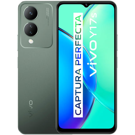 vivo Y17s smartphone, 4GB RAM + 128GB ROM, 50MP triple camera, 5000mAh battery, 6.56" HD+ display, high brightness, IP54, slim body 2.5D, Android 13