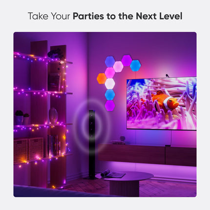Nanoleaf 24M nutikad jõulupuutuled, IP44 RGB IC LED-id sise- ja välistingimustes kasutamiseks, animeeritud värvistseenid, muusika sünkroonimine, materjali edastamine WiFi kaudu, rakenduse ja hääljuhtimisega Alexa, Apple Google'i ja jõulukaunistusega