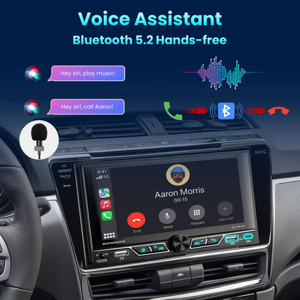 Alondy 2Din autoraadio 6,8-tollise ekraaniga, ühildub [juhtmevaba] Apple CarPlay/Android Autoga, Bluetooth Type-C, USB 2.1A, kiirlaadimine, tahavaatekaamera, AM/FM/RDS raadio, DSP