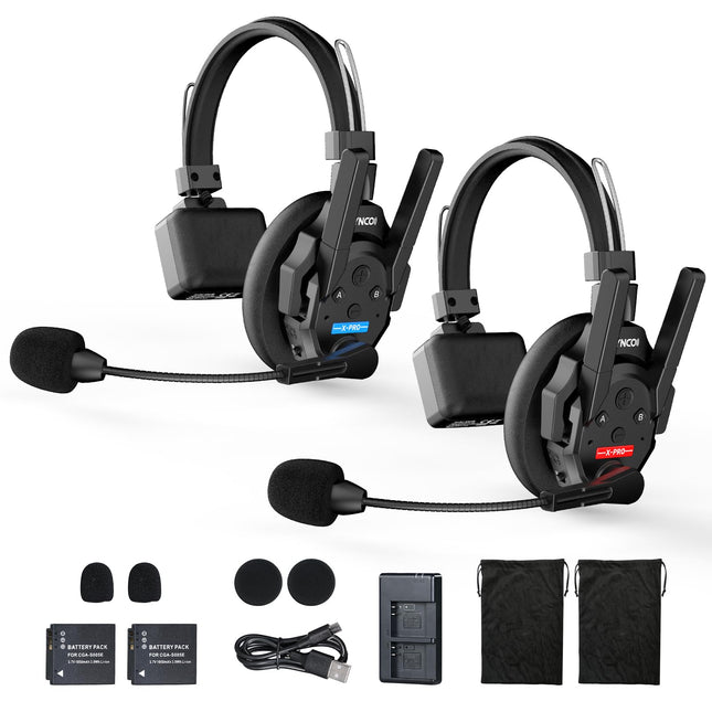 SYNCO XTALK XPRO2 juhtmevaba intercom-peakomplekt, 2,4 GHz täisdupleks, 24 tundi ja 500 m ulatus, reaalajas meeskonnasuhtlus, raadiointercom-kõrvaklapid