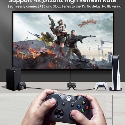HDMI 2.1 lüliti, 8K HDMI jaotur 4k 120hz Ultra HD 48Gbps kahesuunaline HDMI lüliti 2 sisendit 1 väljundit või 1 sisendit 2 väljundit HDMI lüliti, HDMI jaotur toetab HDCP 2.2 ja 2.3 Dolbyt teleri/PS5/Xbox Series X jaoks