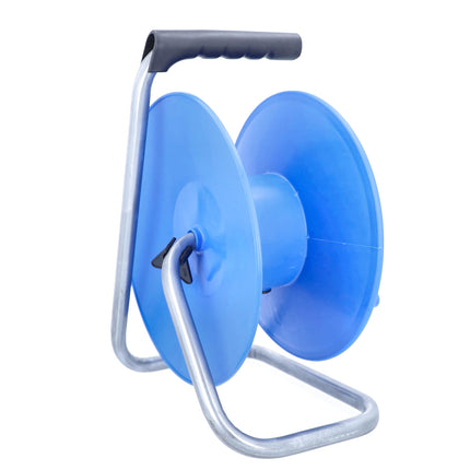 as - Schwabe Camping Cable Reel Empty Reel Ø285 mm for approx. 50 m of cable with cable reel and plug-in space, thermal protection switch, IP44, Blue, 12228
