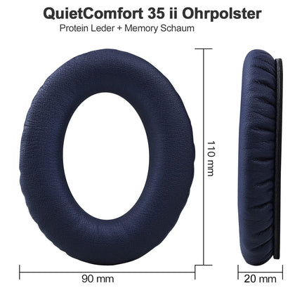 Kõrvapadjad Bose QuietComfort 35 ii jaoks, kvaliteetsed vahetuspadjad Bose QuietComfort 35 QC35 kõrvaklappidele, vahetuskõrvapadjad, mis ühilduvad Bose QuietComfort 35 II QC35 II kõrvaklappidega (kesköösinine)