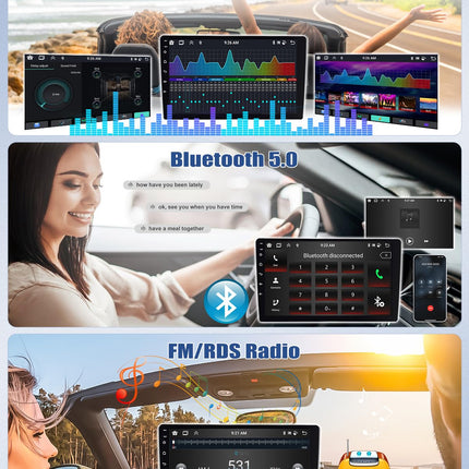 2G+64G 8-tuumaline CAMECHO Android 13 autoraadio Hyundai i10 (2007-2013) jaoks koos navigatsiooni, Carplay, Android Auto, 9-tollise ekraaniga kahe DIN-ga autoraadio Bluetoothi, RDS 32EQ DSP, Mirror Linkiga