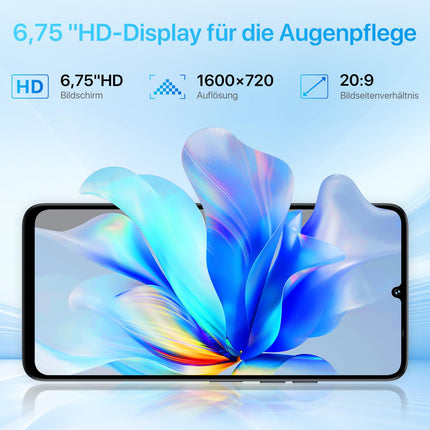 UMIDIGI G9A nutitelefon, Android 14 Go mobiiltelefon ilma lepinguta, 8GB+64GB/1TB mobiiltelefon, 6,75-tolline HD-ekraan, 4G kahe SIM-kaardiga lukustamata mobiiltelefonid, kaheksatuumaline protsessor, 13MP+8MP kaamera/5000mAh aku - must
