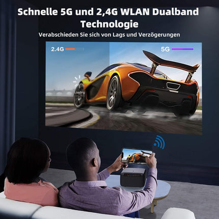 CASIRIS Omnistar projektor 1500 ANSI | Autofookus | 1080P Full HD 4K tugi | 16:9 5G WiFi Bluetooth videoprojektor teleripulgale, kodukinole, kontorisse, klubisse, õue
