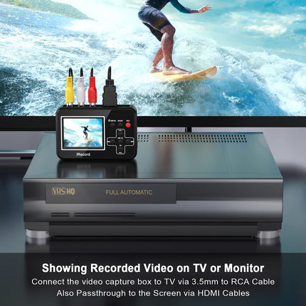 Video Grabber digitaliseerib videolindid otse mälukaardile, video-digitaalmuundur videomakkidele, VHS-kassettidele, Hi8-le, videokaameratele, DVD-dele, digitaalsele videosalvestusele