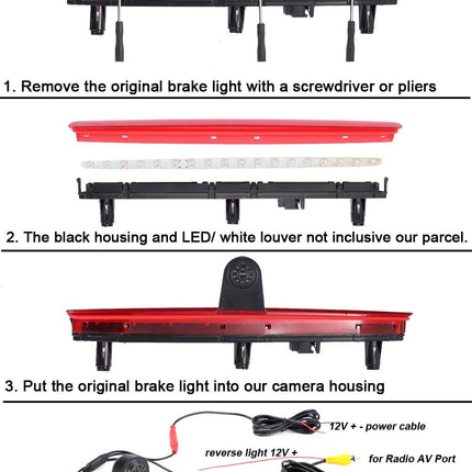 Waterproof parking camera parking aid color camera brake light camera brake light reversing camera + 4.3" TFT LCD monitor replacement for T5 Bus Transporter Caravelle 2003-2015 Bj.