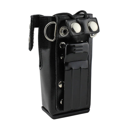 KEESIN PU Leather Walkie Talkie Carrying Case Holder Holster for Motorola Two Way Radio HT750 HT1250 HT1550 GP320 GP340 GP360 (case E)