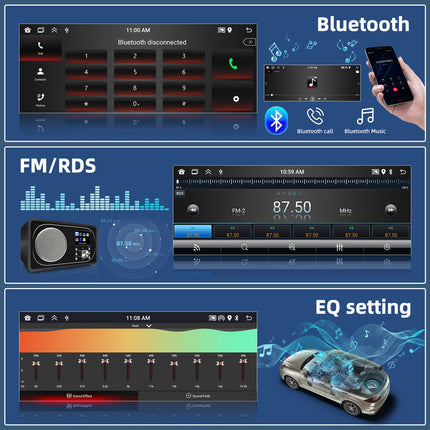 2 GB + 64 GB 1 DIN Android 13 autoraadio navigatsiooniga, juhtmevaba Carplay, Android Auto, 6,9-tolline ekraan, raadio, Bluetooth, peegliühendus, WiFi, FM/RDS/EQ/USB, roolilt juhtimine, tahavaatekaamera