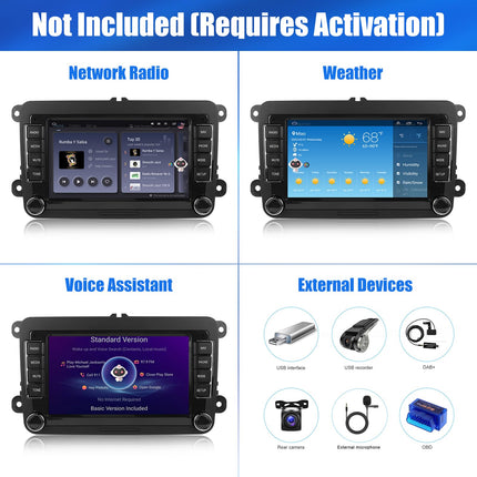[2+64G] CAMECHO Android 13 autoraadio VW Golf 5, Golf 6, Skoda Polo, Passat Tiguan Touranile koos Carplay/Android Auto/Mirrorlinkiga, 7-tolline mahtuvuslik puuteekraan, toetab WiFi, GPS, FM, Bluetooth EQ
