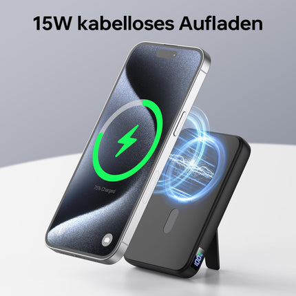 Magsafe'i akupank, magnetiline akupank 12000 mAh, PD 22,5 W USB-A väljund, juhtmevaba kaasaskantav laadija C-tüüpi sisendi ja väljundiga, LED-ekraan iPhone 16/15/14/13/12/Pro/Pro Max seeriale