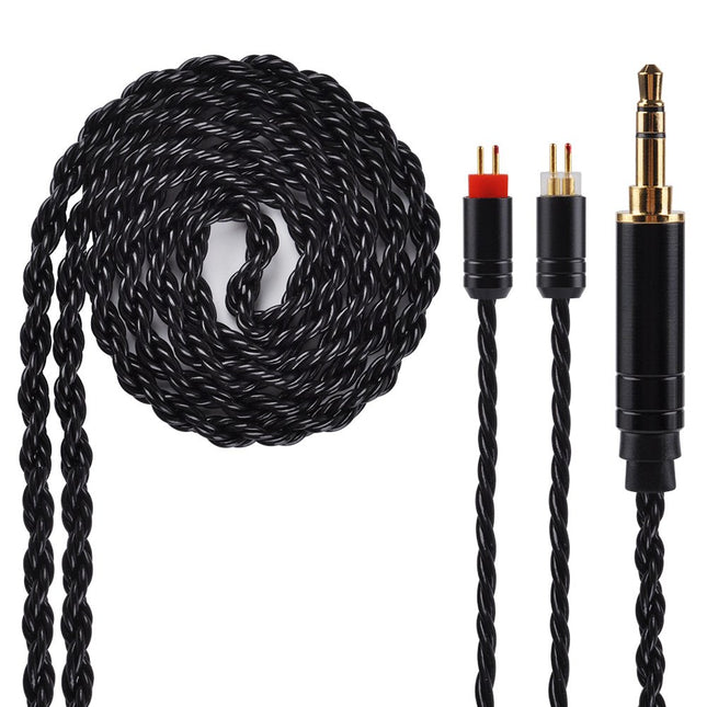 6-Core Silver-Plated Headphone Cable, Black Upgrade 2-Pole Detachable Earphone Cable Replacement Cord for KZ ZS10 ZS6 ZS5 ZSR ZST TRN V10 V20 TFZ (3.5mm Audio Jack, 2-Pole)