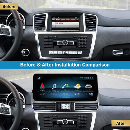 Ninetomi Android 13 autoraadio 12,3-tolline puutetundlik ekraan koos juhtmevaba Carplay ja Android Autoga 2012-2015 Mercedes Benz ML GL W166 X166 jaoks koos NTG4.5/4.7 süsteemiga, Mirrorlinki toega, kaamera, 8G+256G