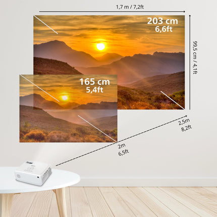 Philips NeoPix 200, projektor Full HD 1080p, kõrge kontrastsus, mitu pildikorrektsiooni paindlikuks paigaldamiseks, mitu HDMI-porti