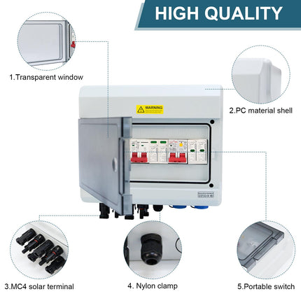 Surge protection PV, 1000V DC 40A Surge protection PV, AC 20A Surge protection PV, Solar lightning protection, Solar junction box IP65 Waterproof