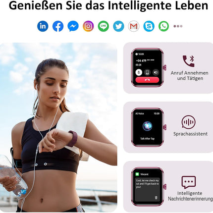 Blackview Smartwatch Women Men with Phone Function (Make/Receive Calls)/Message Reminder, Sports Watch with 100+ Sport Modes, Fitness Watch, Heart Rate Sleep Monitor, Pedometer, Smart Watch for iOS Android