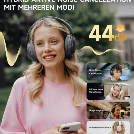 Edifier W800BT Pro hübriid-ANC kõrvaklapid, kõrglahutusega heli, 45-tunnine aku, kiirlaadimine, kokkupandavad, juhtmevabad kõrvaklapid Bluetooth 5.4 - hallid