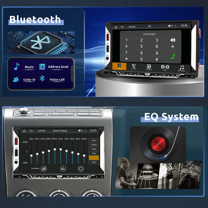 Kahe DIN-pesaga autoraadio, juhtmevaba CarPlay ja Android Auto tugi - 7-tolline puutetundliku ekraaniga autoraadio Bluetoothi/peegliühenduse/FM-raadio vastuvõtja/tagurduskaamera/SWC/USB/AUX-sisendiga, MP5-mängija, 2 DIN-pesaga