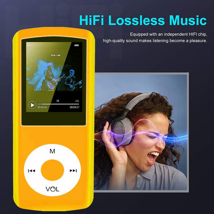 Hotechsi MP3-/MP4-mängija, MP3-mängija 32 GB mälukaardiga, õhuke disain, digitaalne LCD-ekraan, 4,6 cm (1,8 tolli) ekraan, FM-raadio