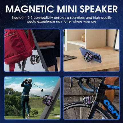 Multifunctional Magnetic Bluetooth Speaker, G200 Portable Bluetooth Speaker with Multi-RGB Color Light and Phone Holder, Waterproof Magbeat Bluetooth Speaker for Outdoor Travel