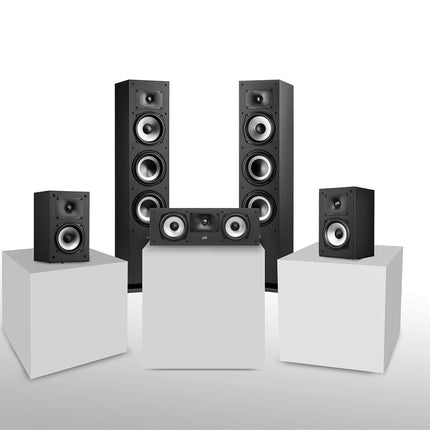 Polk Audio Monitor XT Series, 5.0 home theater sound system, surround system consisting of 2x MXT60 floorstanding speakers, 1 pair of MXT15 surround speakers and 1x MXT30 center speaker