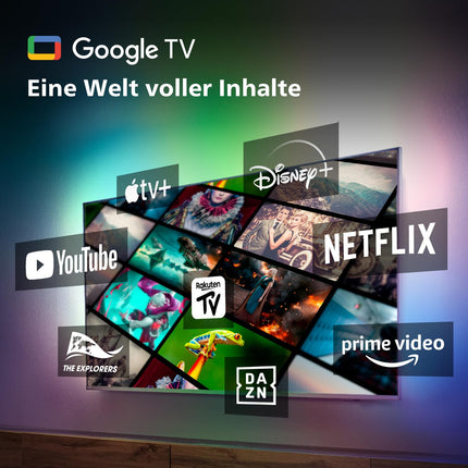Philips Ambilight TV | 43PUS8808/12 | 108 cm (43 tolli) 4K UHD LED-teler | 120 Hz | HDR | Dolby Vision | Google TV | VRR | WiFi | Bluetooth | DTS:X | Hääljuhtimine