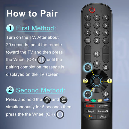 For LG Magic Remote Control TV, for Original TV Remote MR24GA MR23GA MR22GN MR21GA, for LG Smart TV Remote Control, with Voice Function Pointer Function