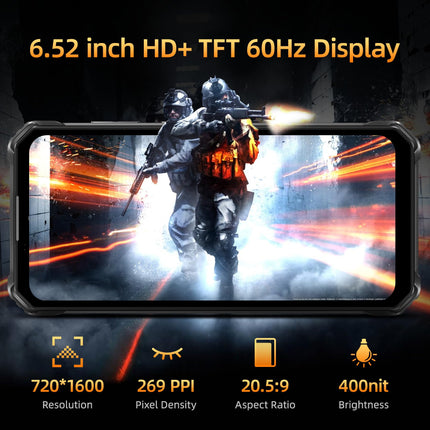 OUKITEL WP23 Pro Outdoor Smartphone Ohne Vertrag - 16GB RAM+128GB ROM 10600mAh Outdoor handy, 6,52" HD+ Display Android 13 Rugged Smartphone, 13MP+5MP, IP68 Wasserdichit Handys/Dual SIM 4G/NFC/OTG/GPS