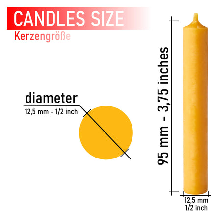 BRUBAKER 20-pack tree candles 100% beeswax Christmas candles pyramid candles Christmas tree candles honey-yellow