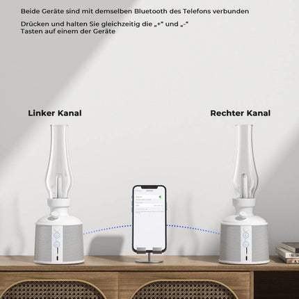 GOLUMUP Bluetooth Speaker with Light and Infinite Dimming - Portable Box with 10W Audio Output, IPX4 Waterproof, Bluetooth 5.3 for Indoor and Outdoor Use