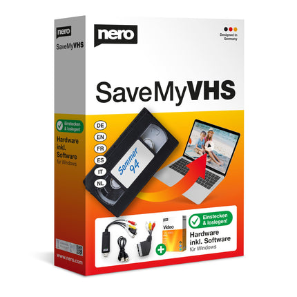 Nero SaveMyVHS | Video editing | Digitize video cassettes | Windows 11/10 / 8/7