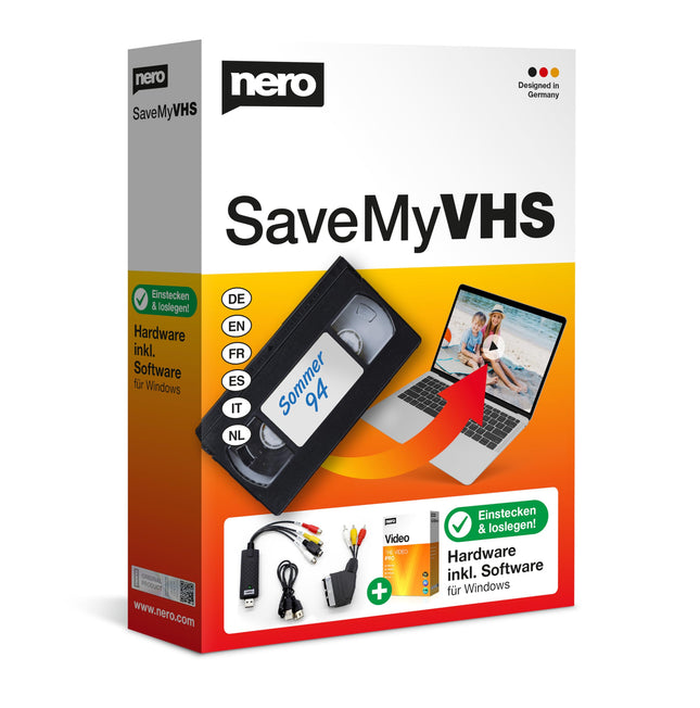 Nero SaveMyVHS | Video editing | Digitize video cassettes | Windows 11/10 / 8/7