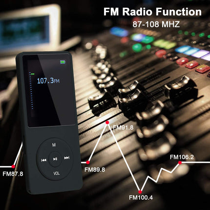 COVVY 8GB Portable MP3 Music Player, Supports up to 64GB SD Card, Lossless Sound HiFi MP3 Player, Music/Video/Voice Recording/FM Radio/E-Book Reader/Photo Viewer (8G, Black)
