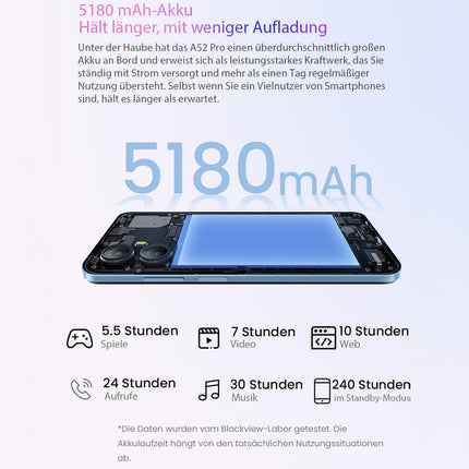 Blackview A52 Pro - 4G nutitelefon - mobiiltelefon T606 kaheksatuumalise protsessoriga - 6,5-tolline ekraan - 4 GB + 128 GB - 5180 mAh aku - 13 MP tagakaamera - roheline