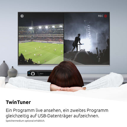 TechniSat DIGIPLUS UHD S - 4K satelliitvastuvõtja kahe tuuneriga (DVB-S, DVB-S2, PVR salvestusfunktsioon, WLAN, LAN, CI-Plus, USB) must