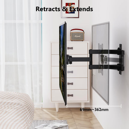 BONTEC TV seinakinnitus, pööratav ja kallutatav monitori seinakinnitus 13–43-tollistele LED/LCD/OLED-teleritele või monitoridele kuni 35 kg, max VESA 200x200 mm